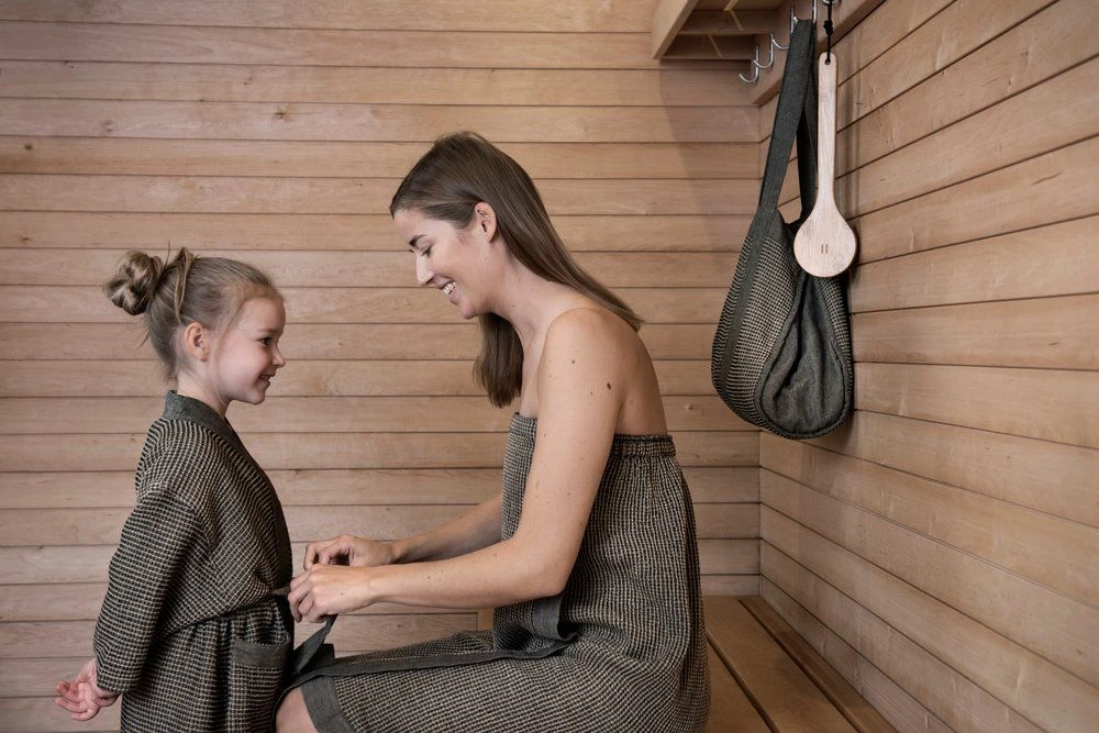 Rento Badjas Kenno Kinderen L/XL Zwart/beige - Afbeelding 2