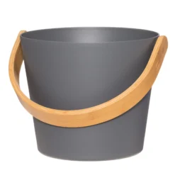 Rento Sauna Emmer Met Een Beugel Van Bamboe Hout – Grijs