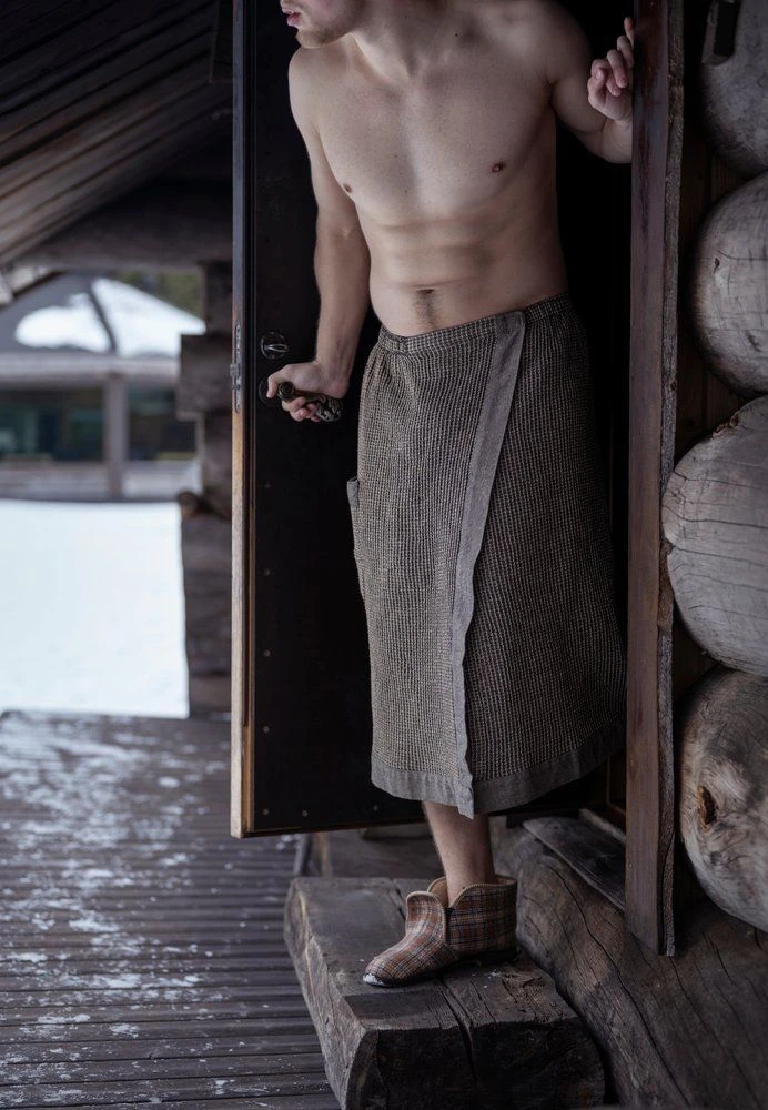 Rento Sauna Taille Handdoek Kenno 70×145 Cm – Beige - Afbeelding 4