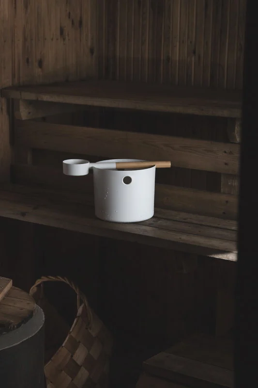 Kolo Design Sauna Emmer + Lepel β Wit - Afbeelding 6