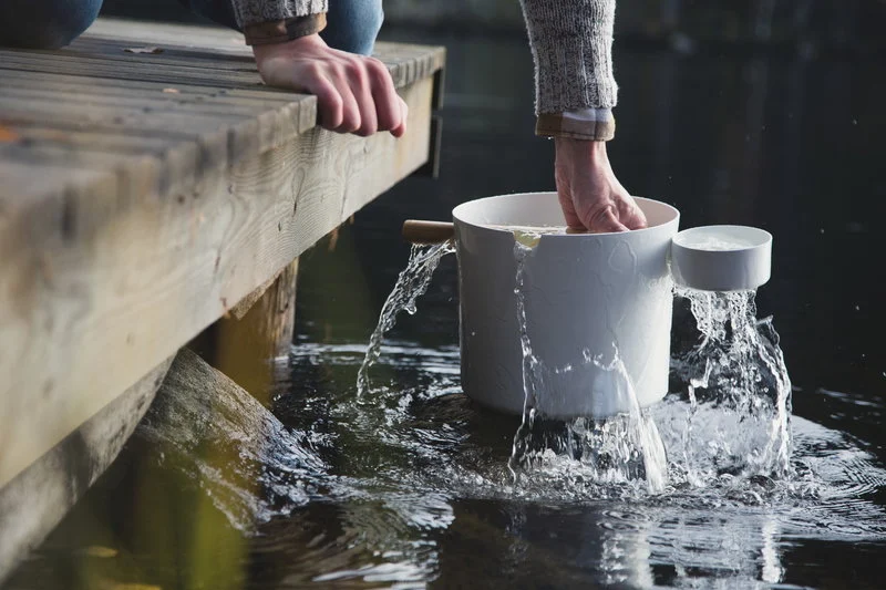 Kolo Design Sauna Emmer + Lepel β Wit - Afbeelding 2