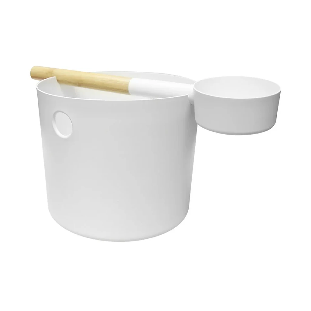 Kolo Design Sauna Emmer + Lepel β Wit - Afbeelding 3